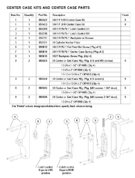 CENTER CASE KITS AND CENTER CASE PARTS CENTER CASE KITS AND CENTER CASE PARTS